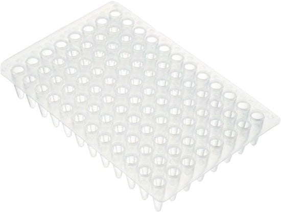 0.2ml PCR 96 well plate, clear, non-skirted